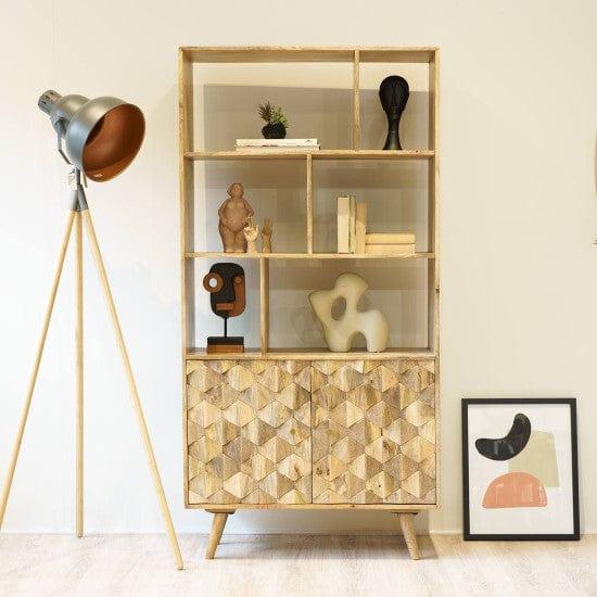 Darwin Mango Wood Sideboard in Natural Finish (Bookshelf) - Ouch Cart