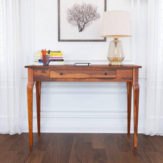Solid Sheesham Wood Modern Console Table (Standard, Honey Finish) - Ouch Cart
