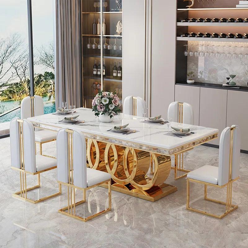 Marble Top Pedestal Dining Set - Ouch Cart