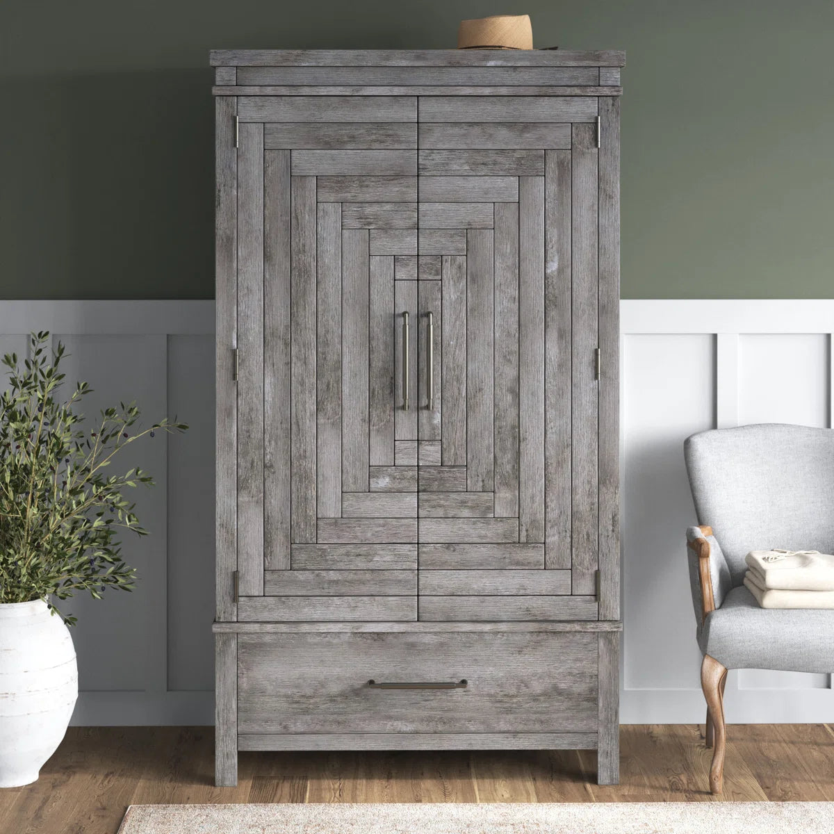 Elle Bedroom Armoire – Space-Saving Wardrobe Closet with Ample Storage-OUCH CART | Wardrobe
