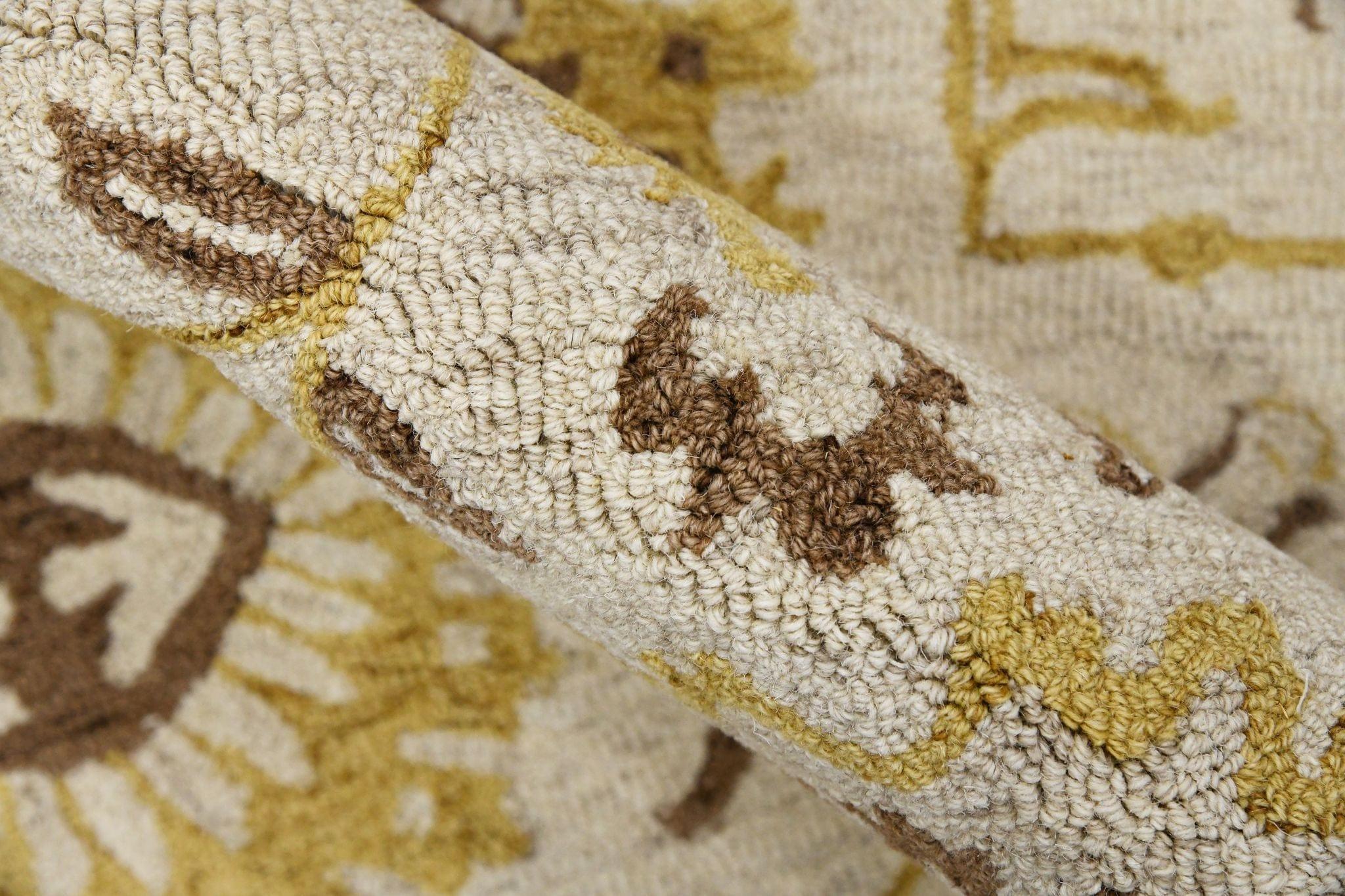 Gold Wool Romania 8X10 Feet Hand-Tufted Carpet - Rug - Ouch Cart