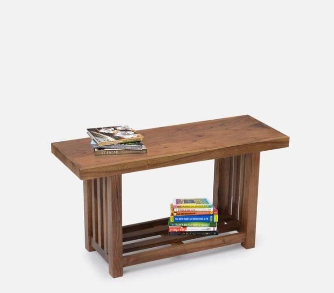 Lammi Solid Mango Wood Bench In Brown Colour - Ouch Cart