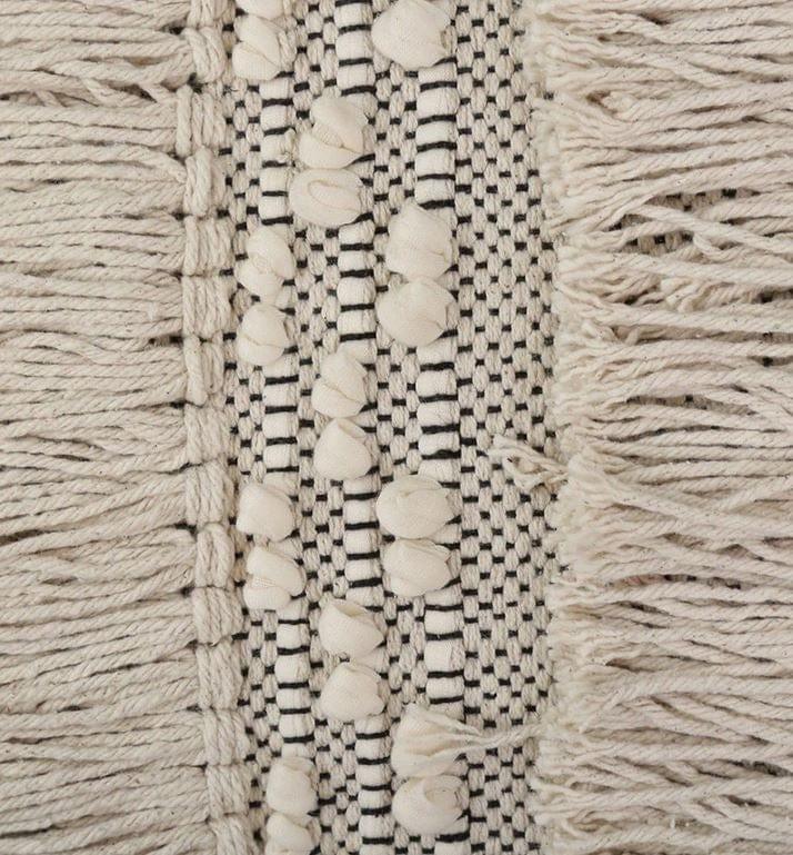 morrila Mango Wood Bench In Cotton White Colour - Ouch Cart