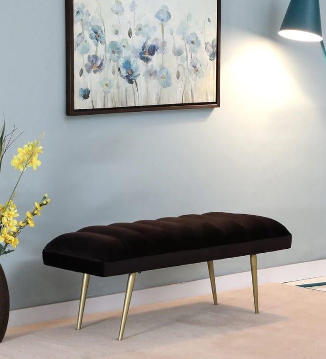 Buna Metal Bench In Velvet Black Colour - Ouch Cart