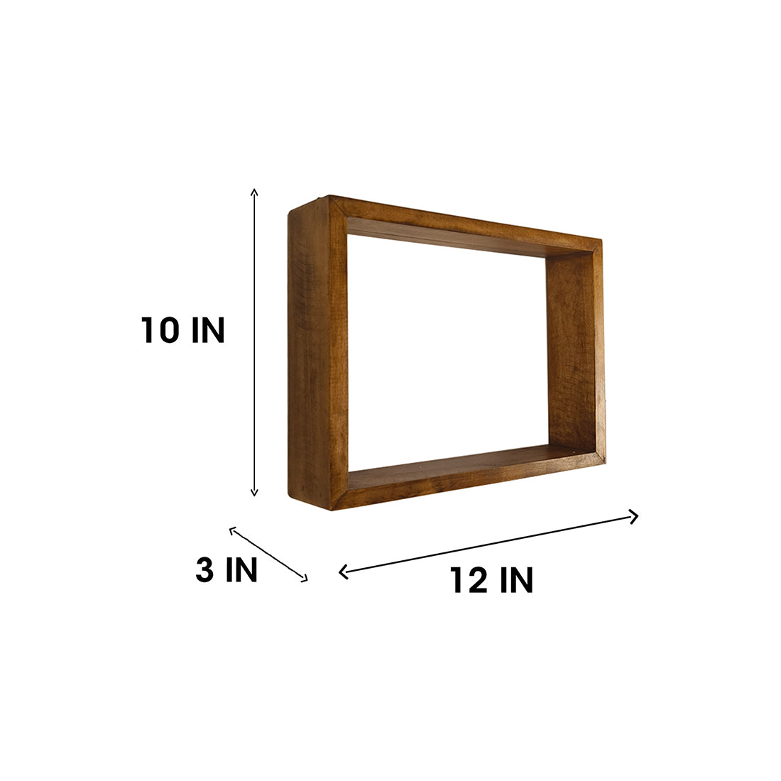 ARTHUR III Rectangular Shaped Set of 3 Wooden Wall Shelves