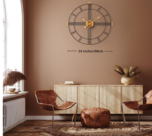 Metallic Cross Way Wall Clock