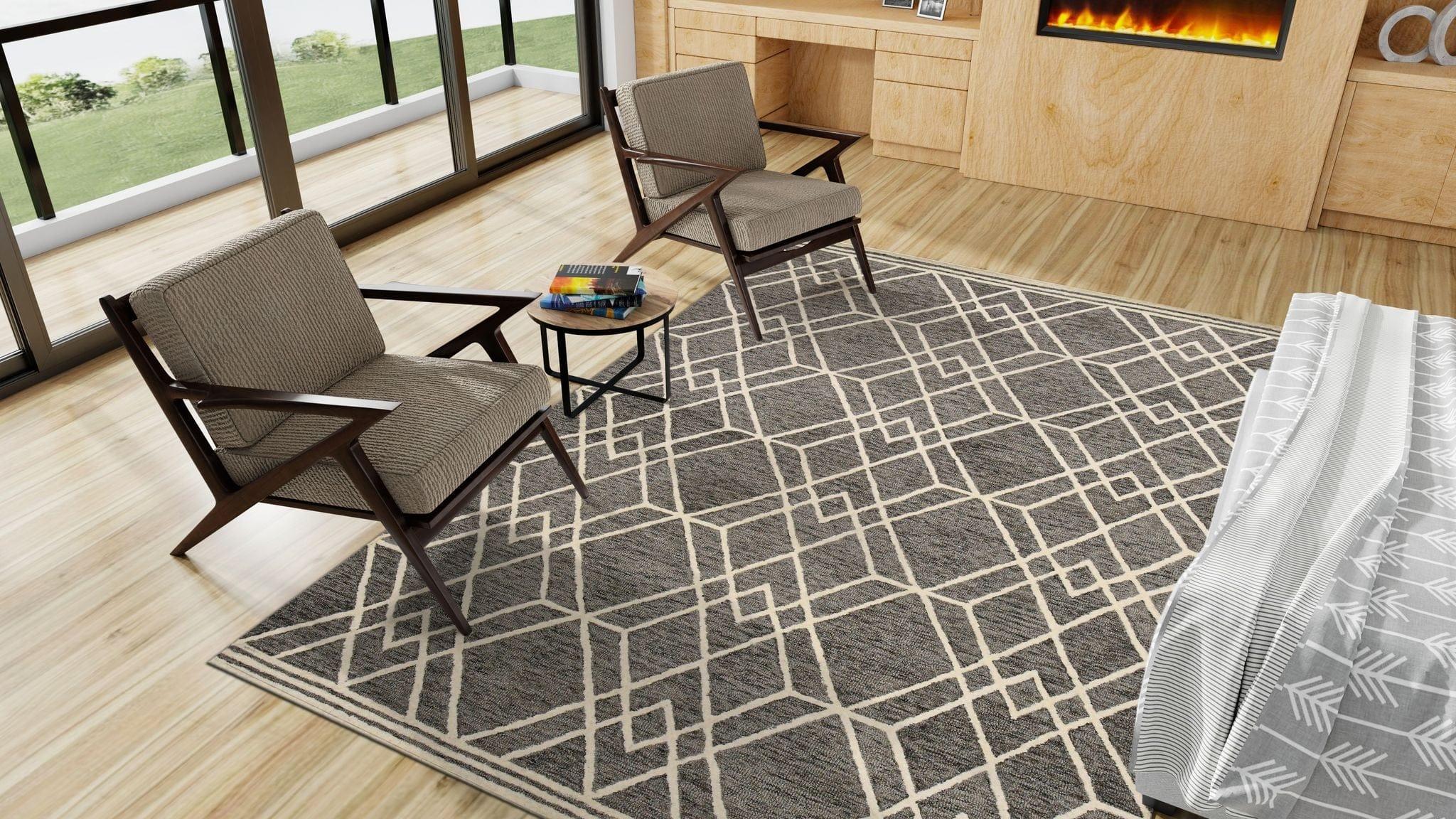 Khaki Wool Vista 8X10 Feet Hand-Tufted Carpet - Rug - Ouch Cart