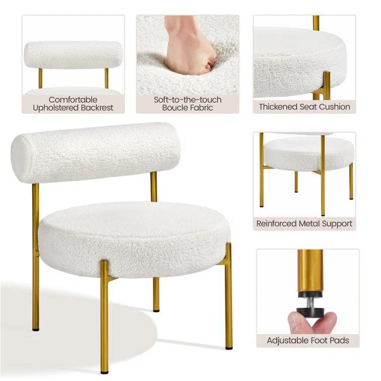 Albertie Wide Tufted Polyester Side Chair - Ouch Cart