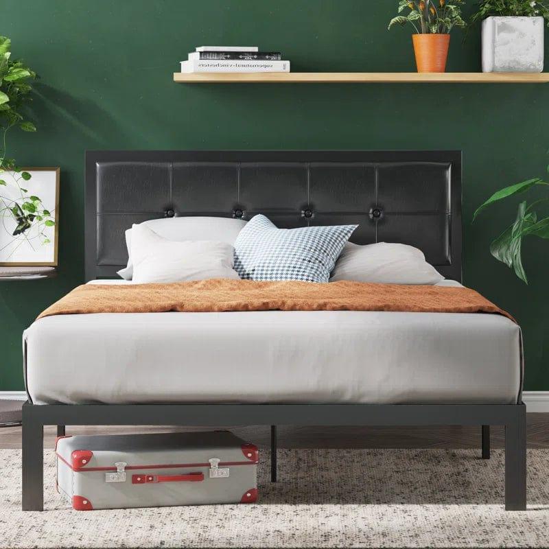 Alexandra Upholstered Faux Leather Headboard Bed Frame - Ouch Cart