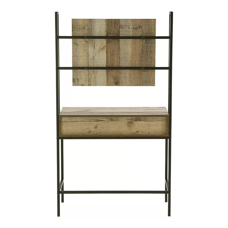 Black and Brown Vanity Desk with Mirror, Modern Makeup Dressing Table Adjustable one Sliding Drawer, Vanity Table Set,Writing Desk Bedroom - Ouch Cart