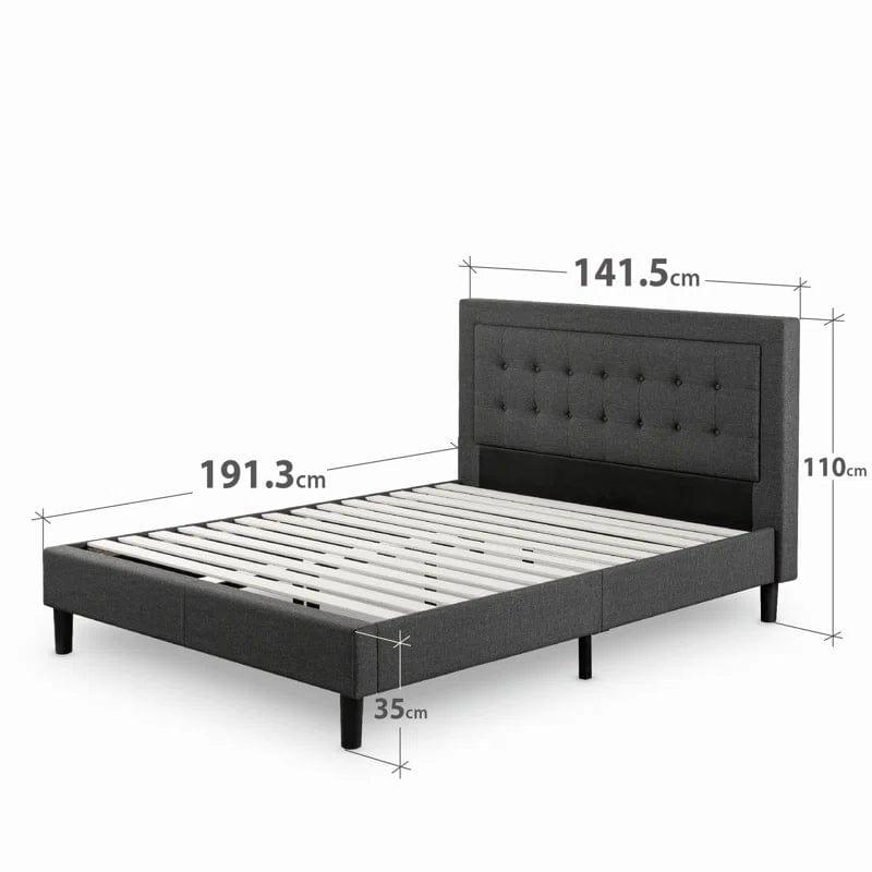 Allenwood Button Tufted Upholstered Bed Frame with Headboard - Ouch Cart