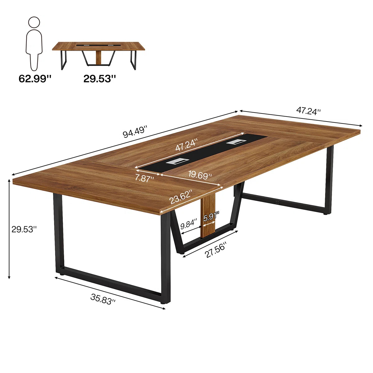 Anoush 94.5'' Rectangle Conference Table