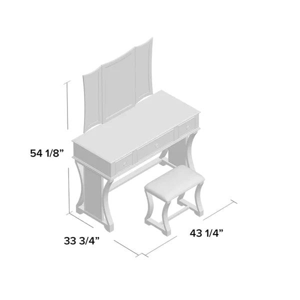 Sobrin terno Vanity dressing table design with stool with mirror - Ouch Cart