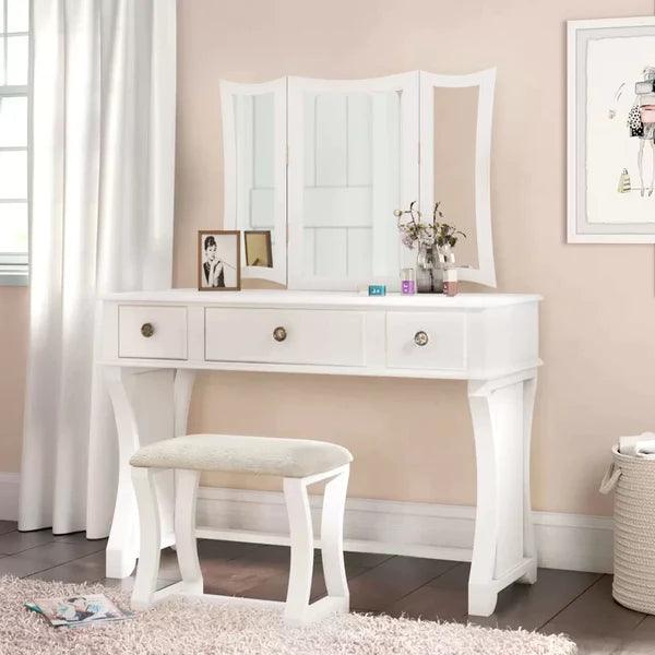 Sobrin terno Vanity dressing table design with stool with mirror - Ouch Cart