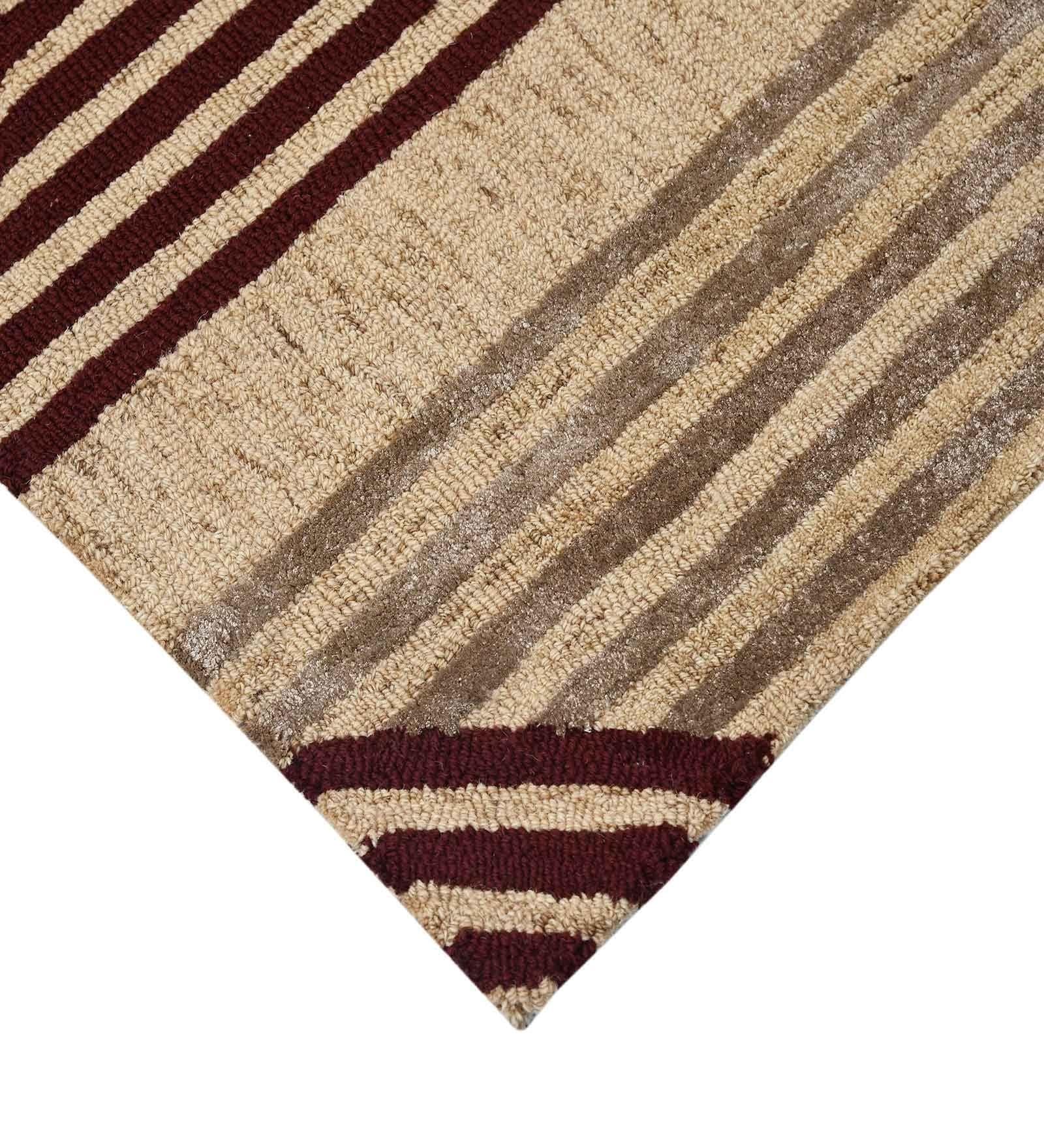 RED ROBIN Wool & Viscose Canyan 8x10 Feet Hand-Tufted Carpet - Rug - Ouch Cart