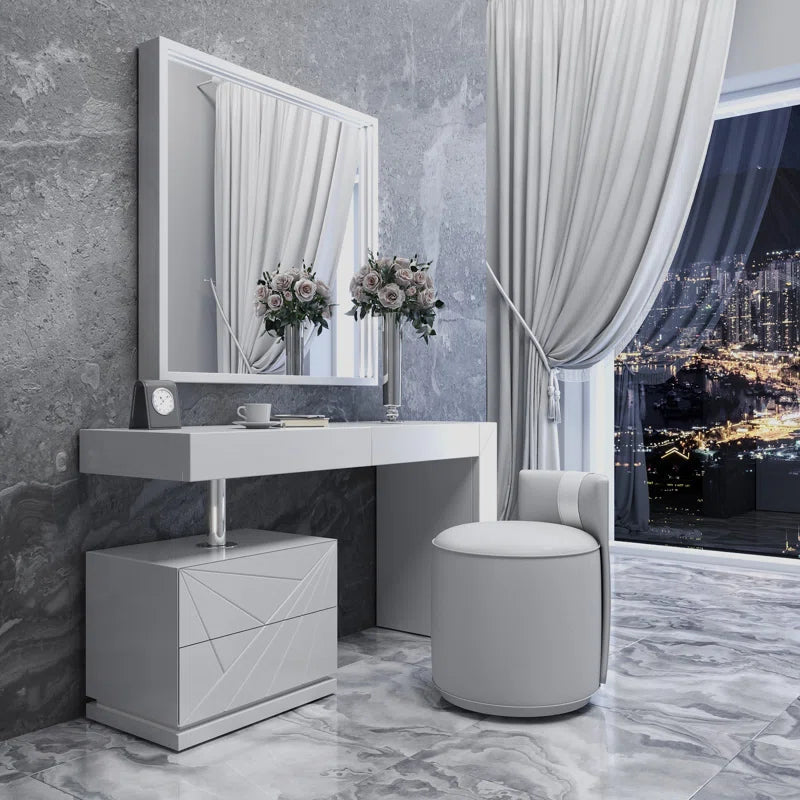 Shun Dressing Table Set with Mirror Ouch Cart