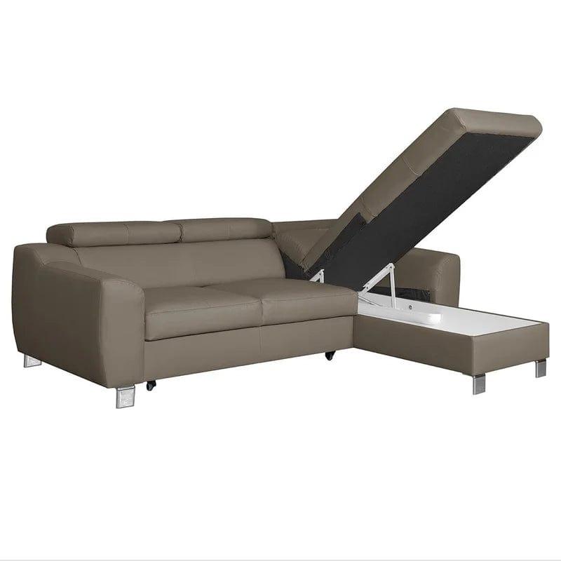 Avaiyah Leather Corner Sofa with Longchair - Ouch Cart