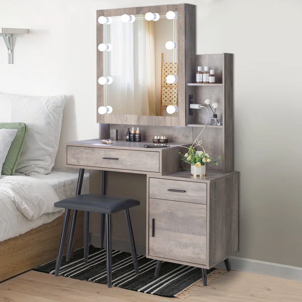 Aynsley Makeup Vanity Table – Compact and Stylish Storage