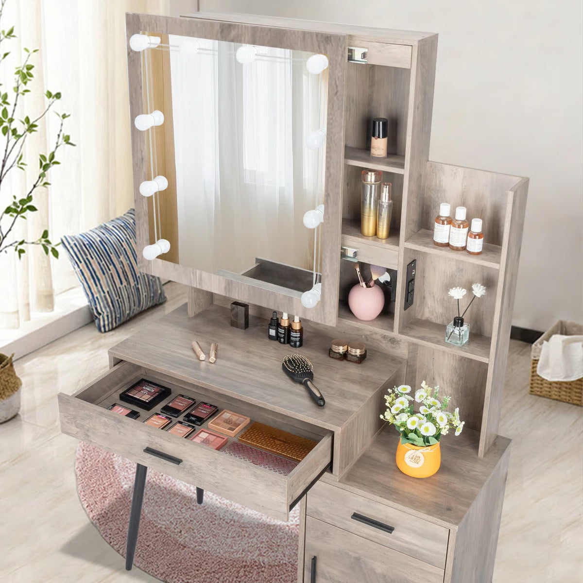 Aynsley Makeup Vanity Table – Compact and Stylish Storage-OUCH CART |Dressing table