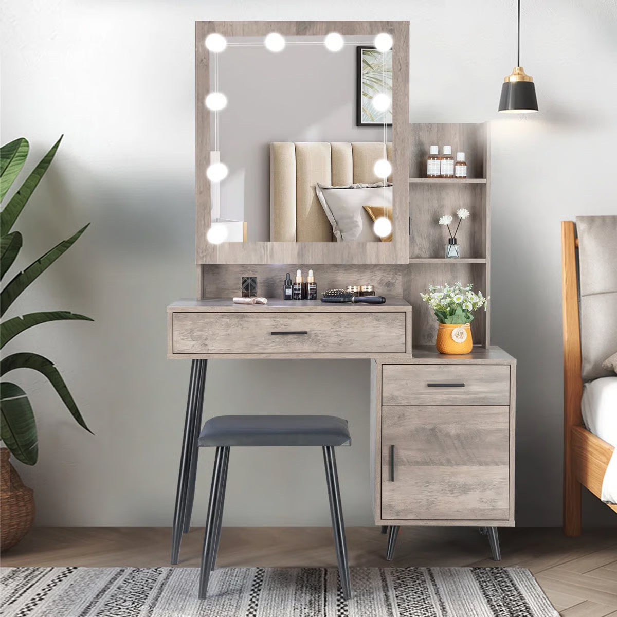 Aynsley Makeup Vanity Table โ Compact and Stylish Storage-OUCH CART |Dressing table