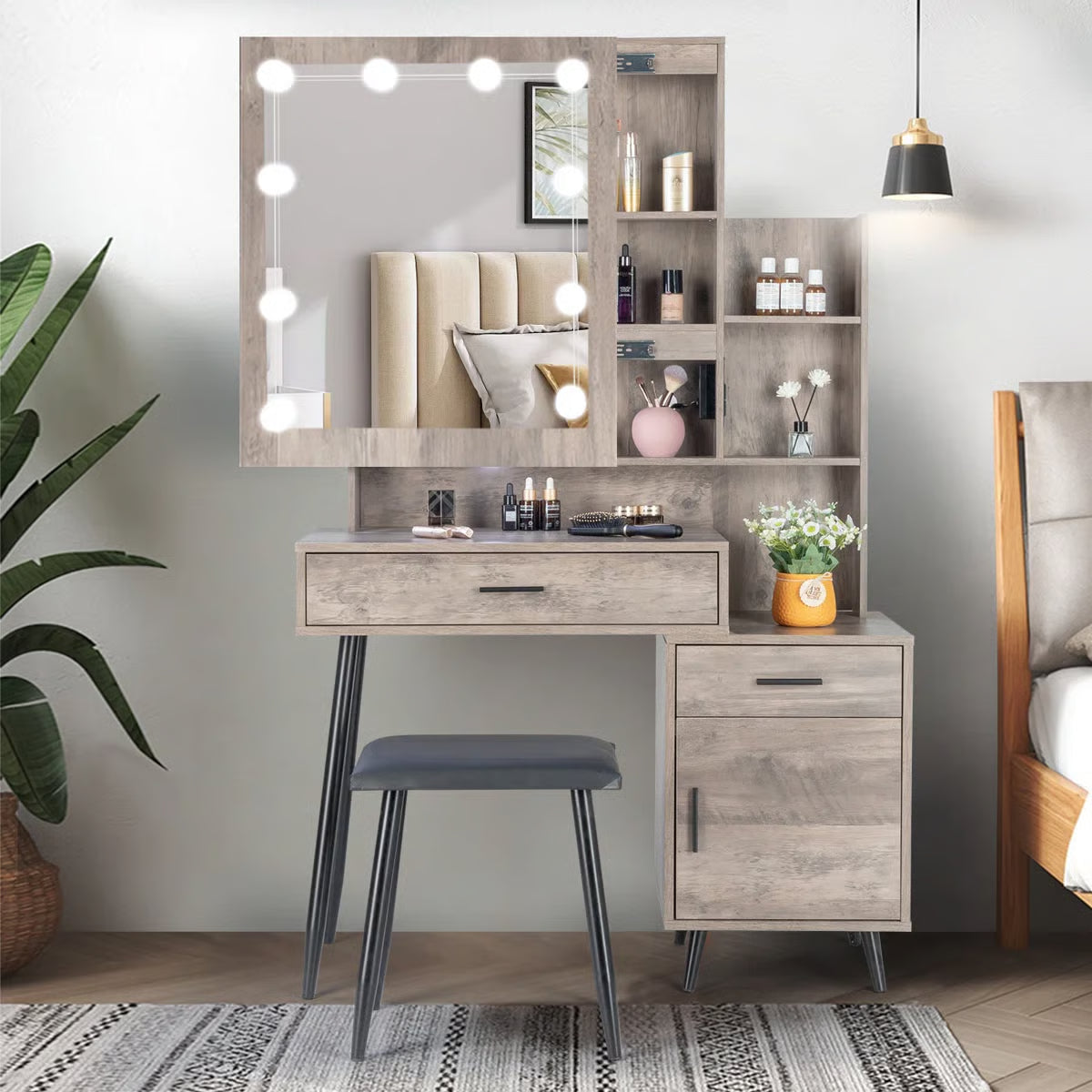 Aynsley Makeup Vanity Table – Compact and Stylish Storage