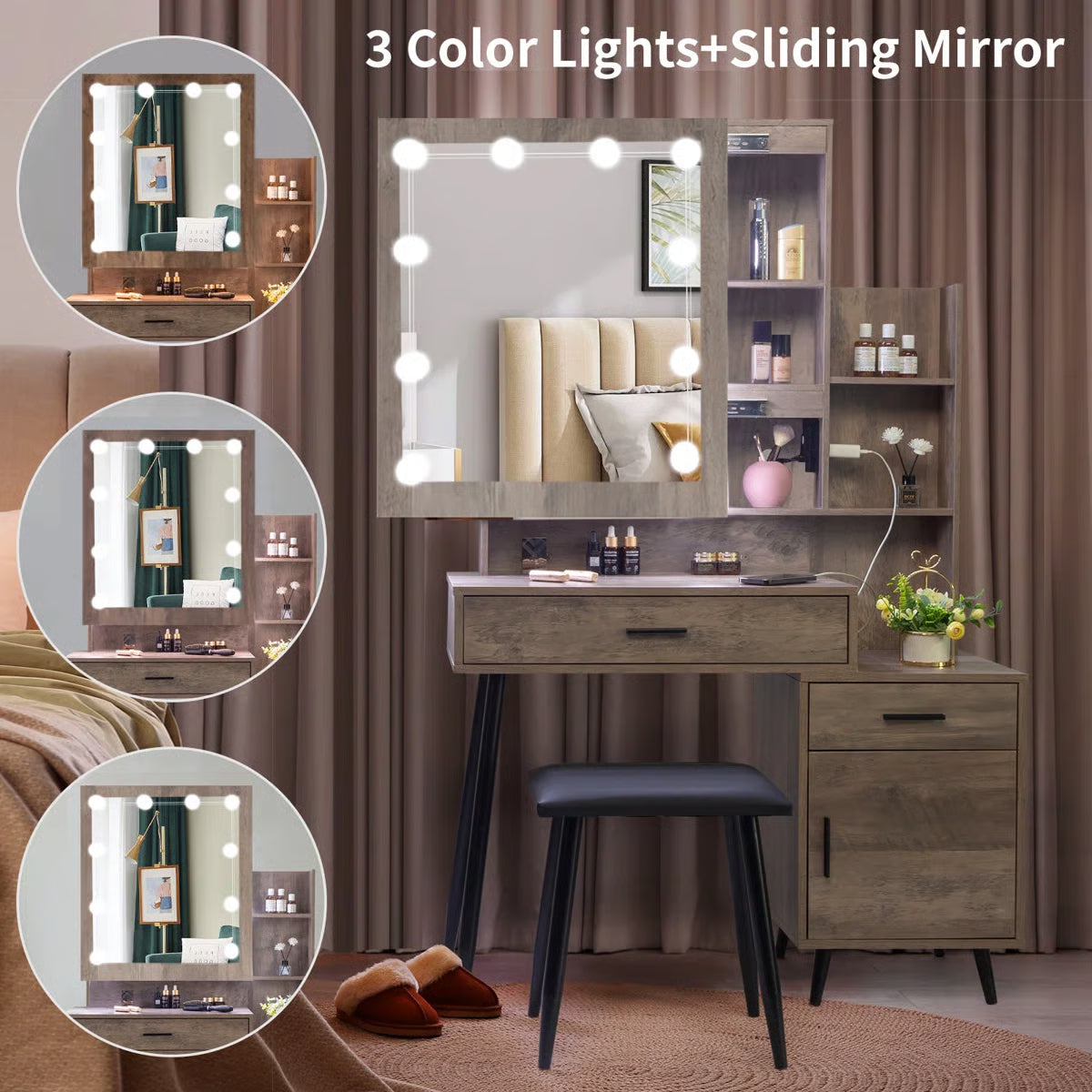 Aynsley Makeup Vanity Table – Compact and Stylish Storage-OUCH CART |Dressing table