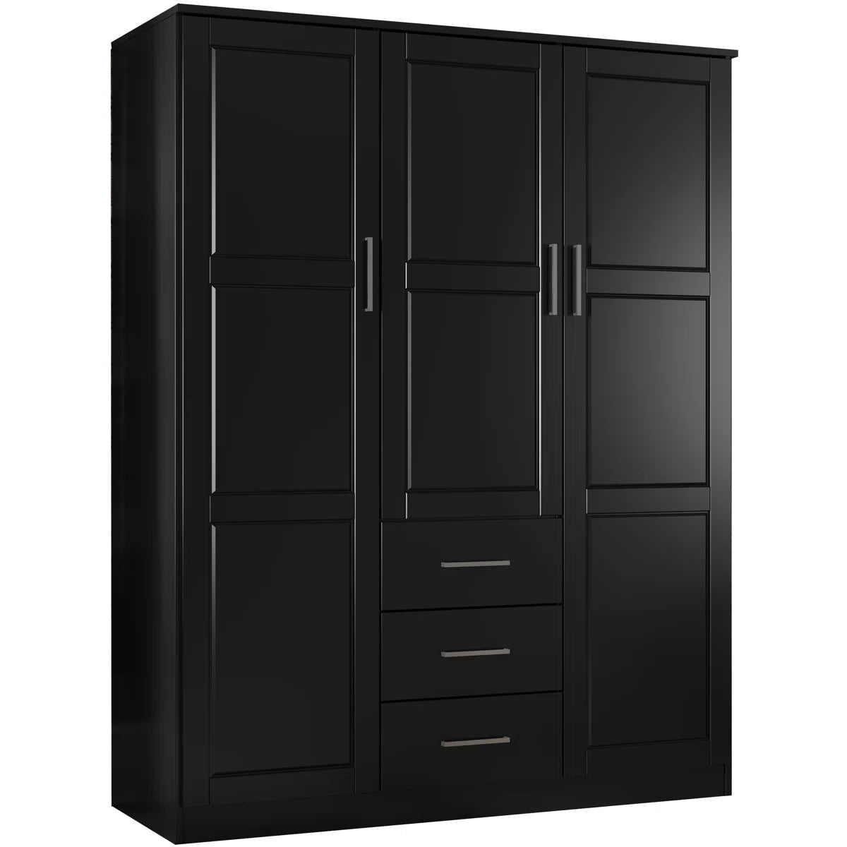 Bassam Cosmo 100% Solid Wood 3-door Wardrobe Armoire