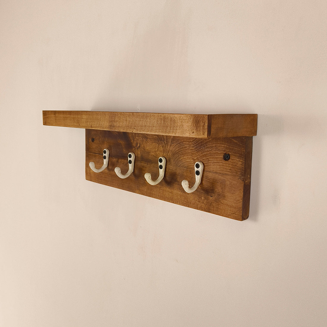 BAXTER Wooden Wall Shelf Organiser with Key Holders