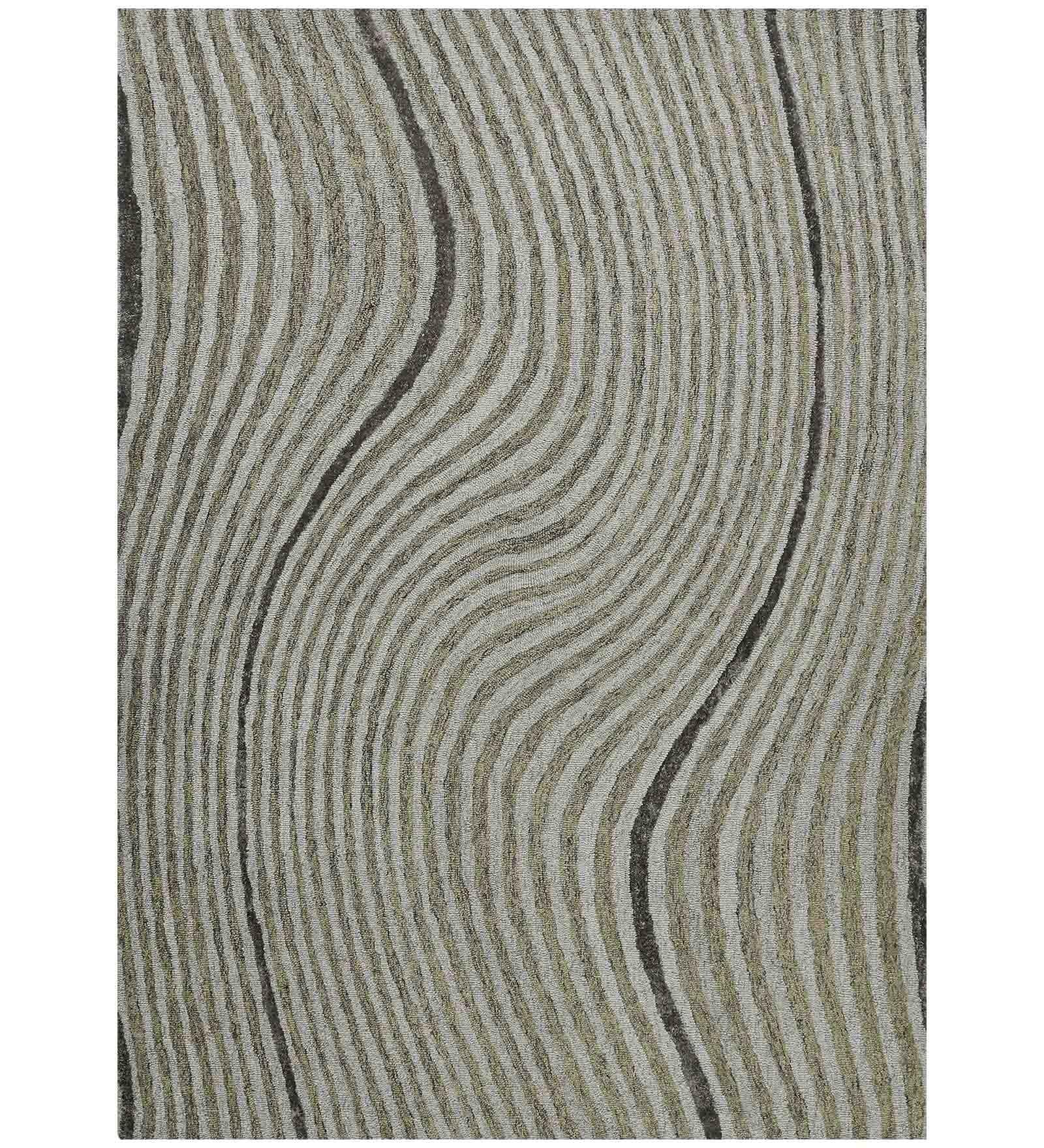 IRON Wool & Viscose Canyan 4x6 Feet Hand-Tufted Carpet - Rug - Ouch Cart