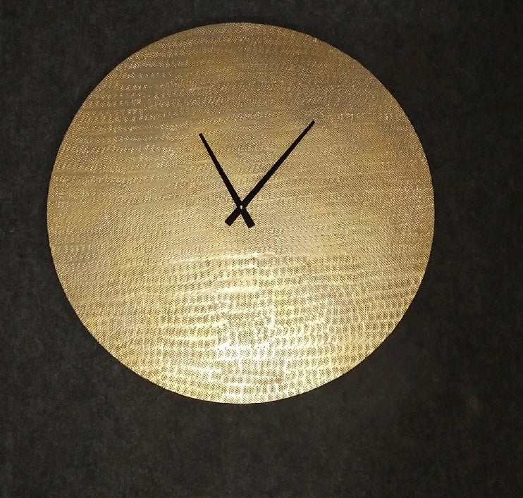 Golden Hammered Circle Wall Clock 24Inch