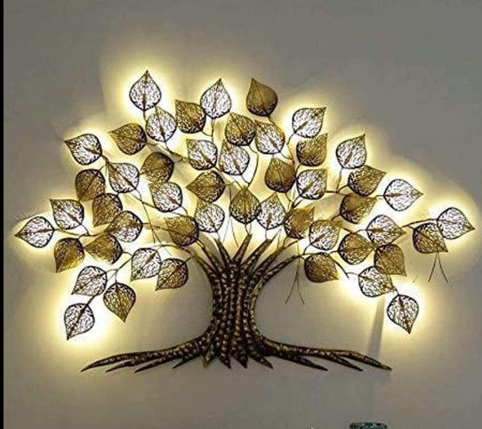 Metallic Banyan Wall Tree With Led Light