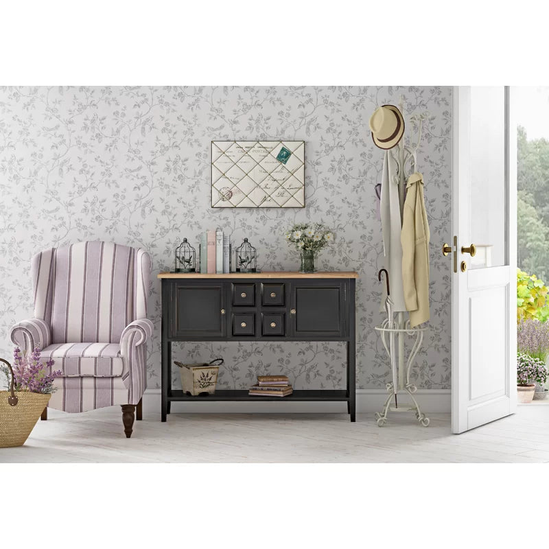 Shun  Solid Wood Top Console Table