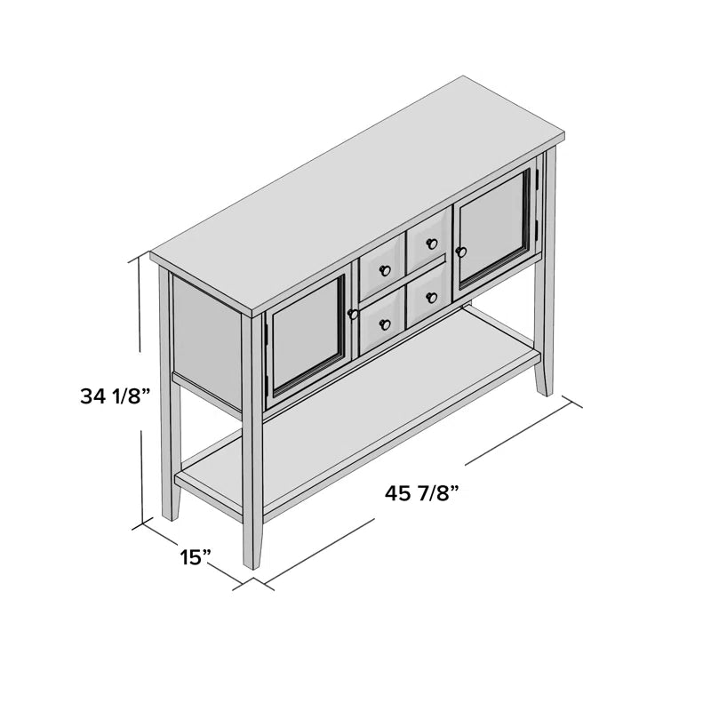 Shun  Solid Wood Top Console Table