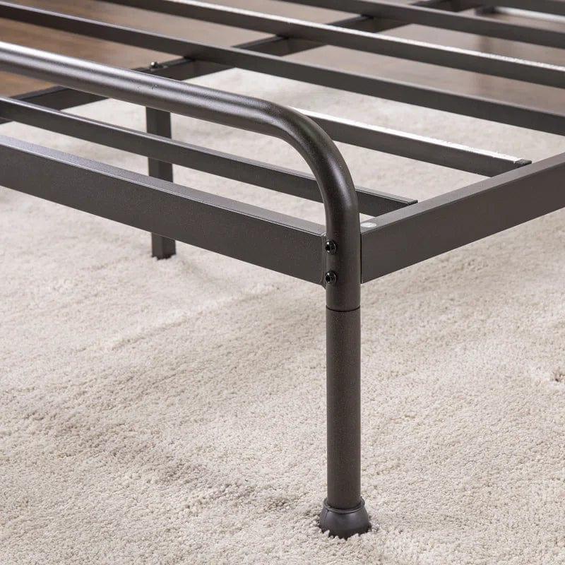 Barkev industrial Metal Bed Frame with Wood Detail Headboard - Ouch Cart