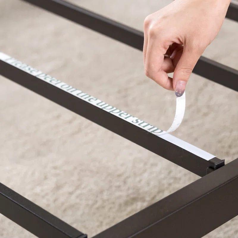 Barkev industrial Metal Bed Frame with Wood Detail Headboard - Ouch Cart