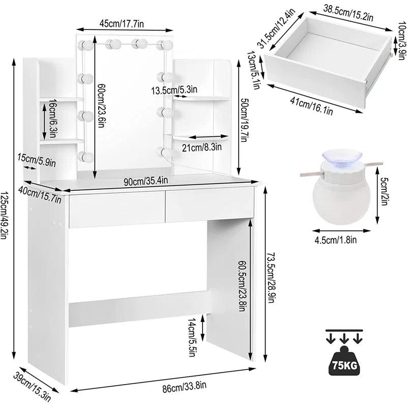 Amelia ressing Table with Mirror - Ouch Cart