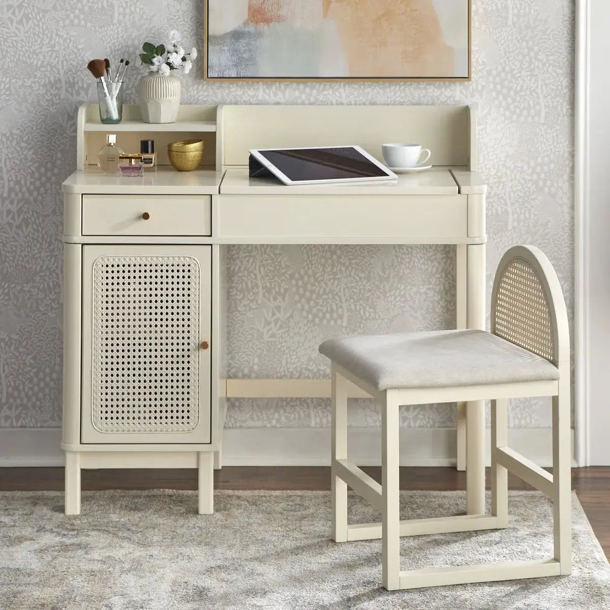 Bayview Makeup Vanity Table with Stool – Elegant Bedroom Dressing Desk