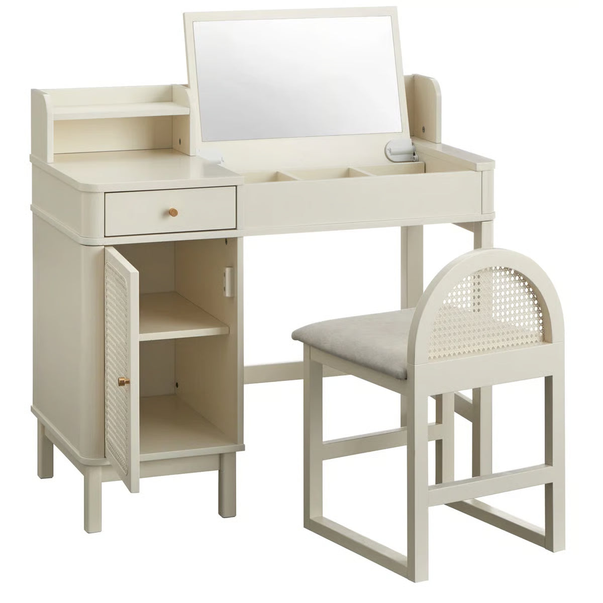 Bayview Makeup Vanity Table with Stool – Elegant Bedroom Dressing Desk