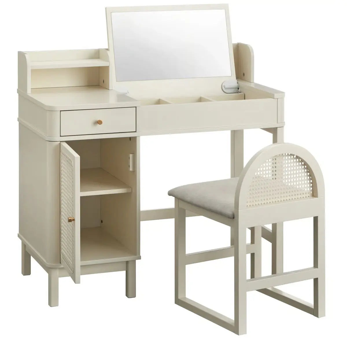 Bayview Makeup Vanity Table with Stool – Elegant Bedroom Dressing Desk