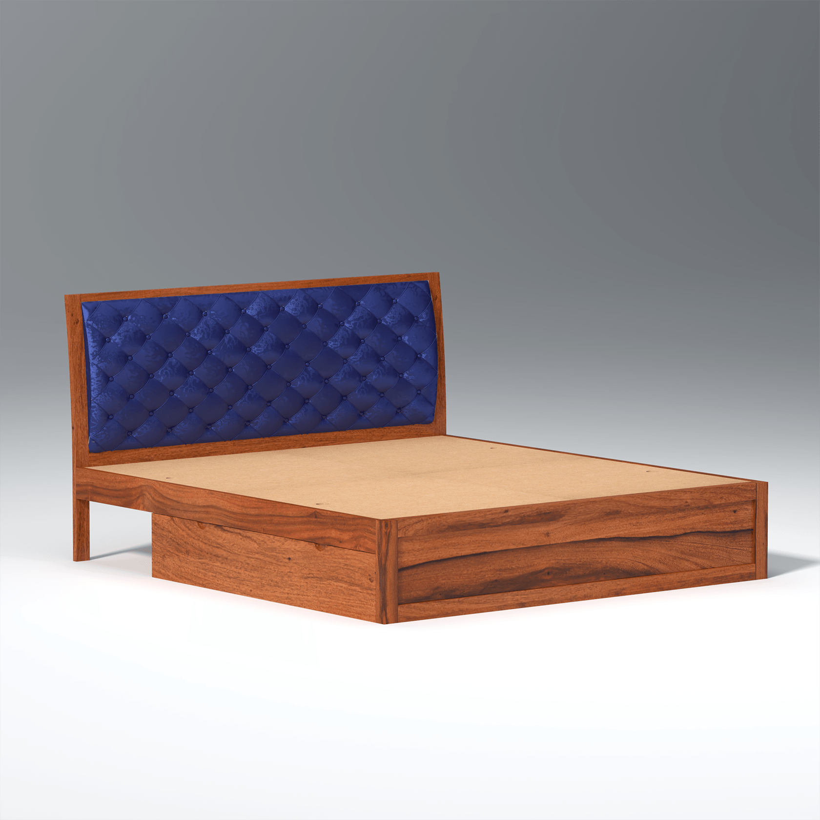 Eleganz Sheesham Wood Bed with Box Storage in Maharani Colour - Ouch Cart