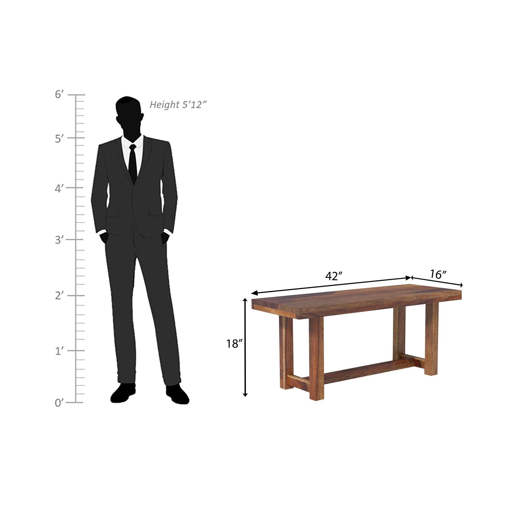 Crenn Sheesham Wood Dining Bench In Reddish Walnut Color - Ouch Cart