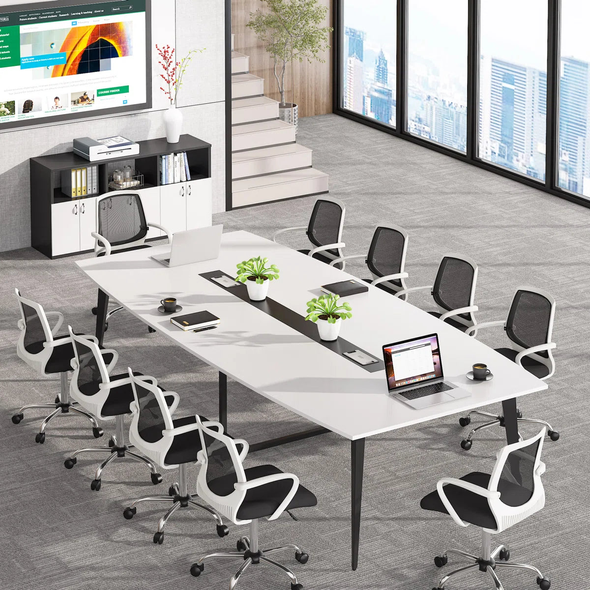 Billey 94.48'' Rectangle Conference Table-OUCH CART