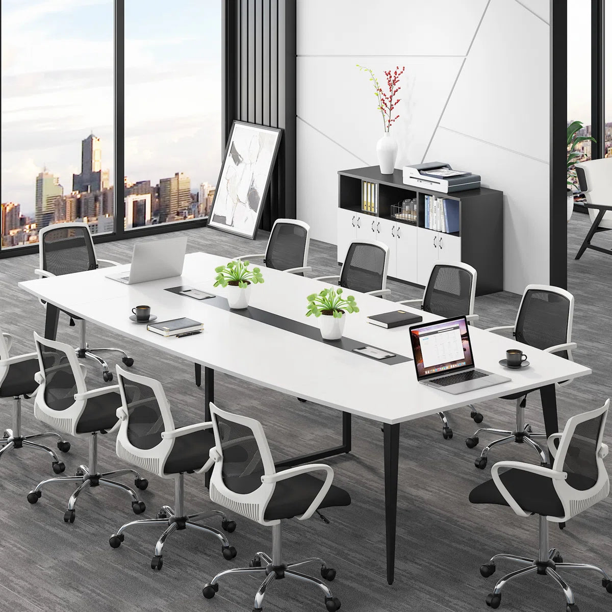 Billey 94.48'' Rectangle Conference Table OUCH CART