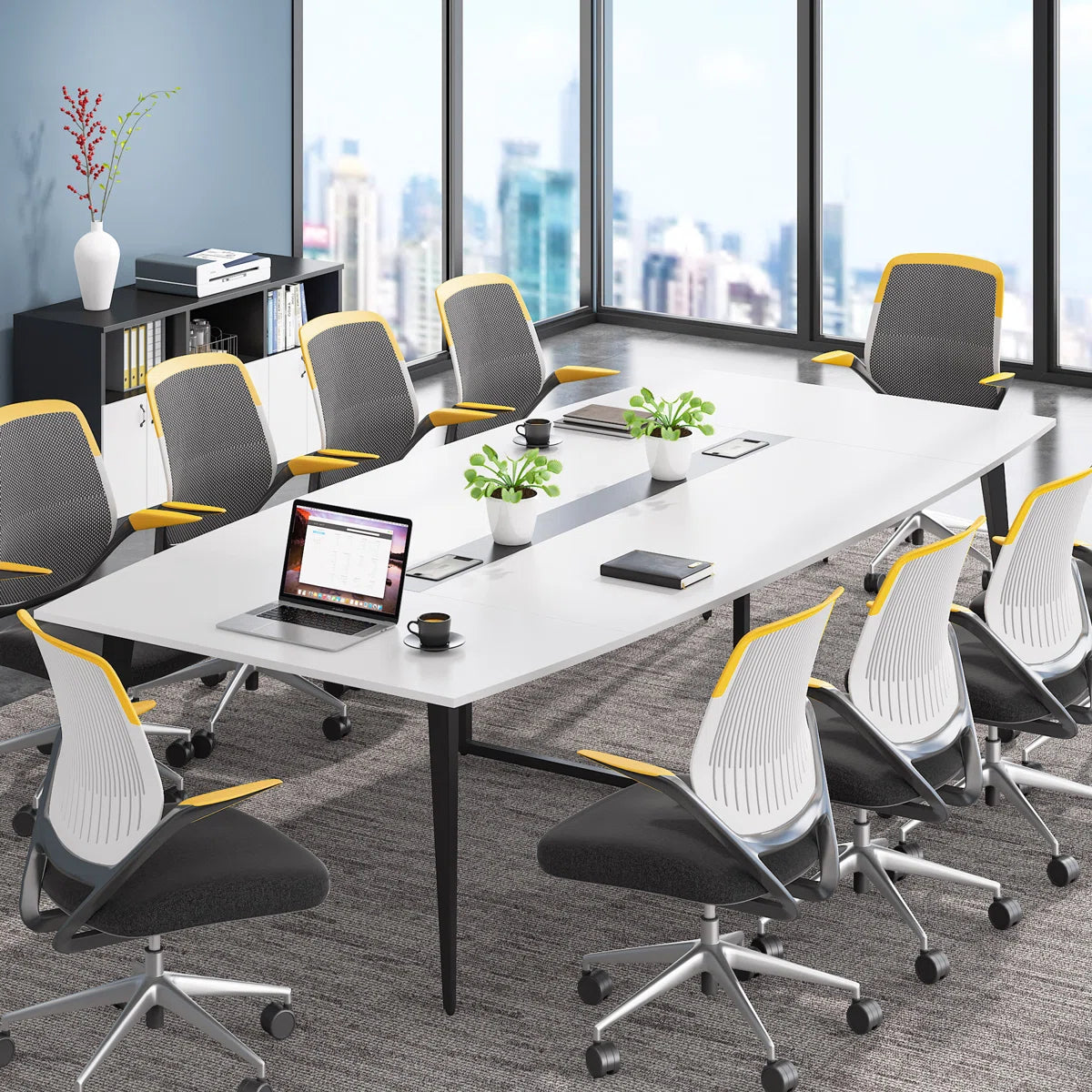 Billey 94.48'' Rectangle Conference Table OUCH CART