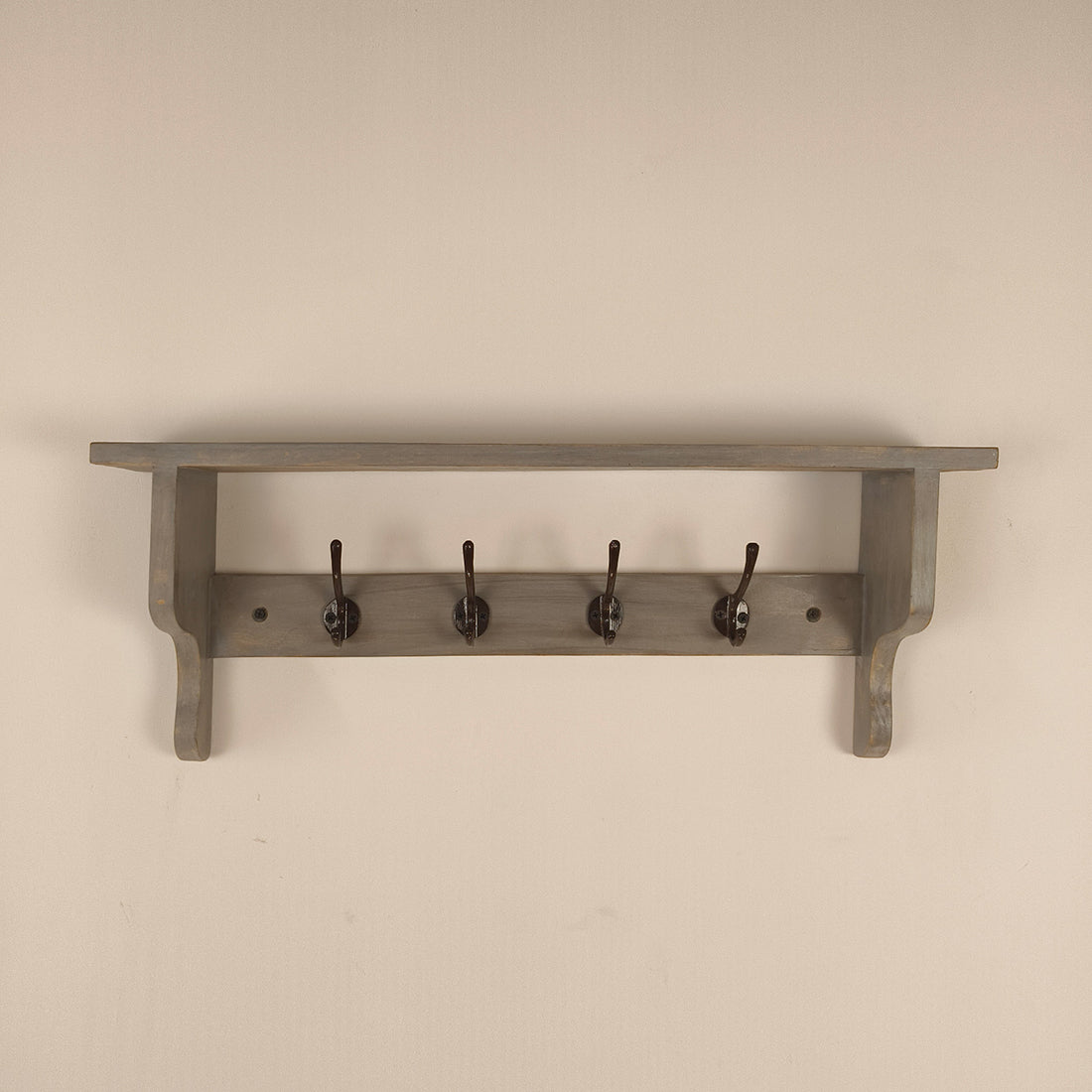 Brentwood Wooden Wall Shelf Organiser with Key Holders -OUCH CART | Wall hanging