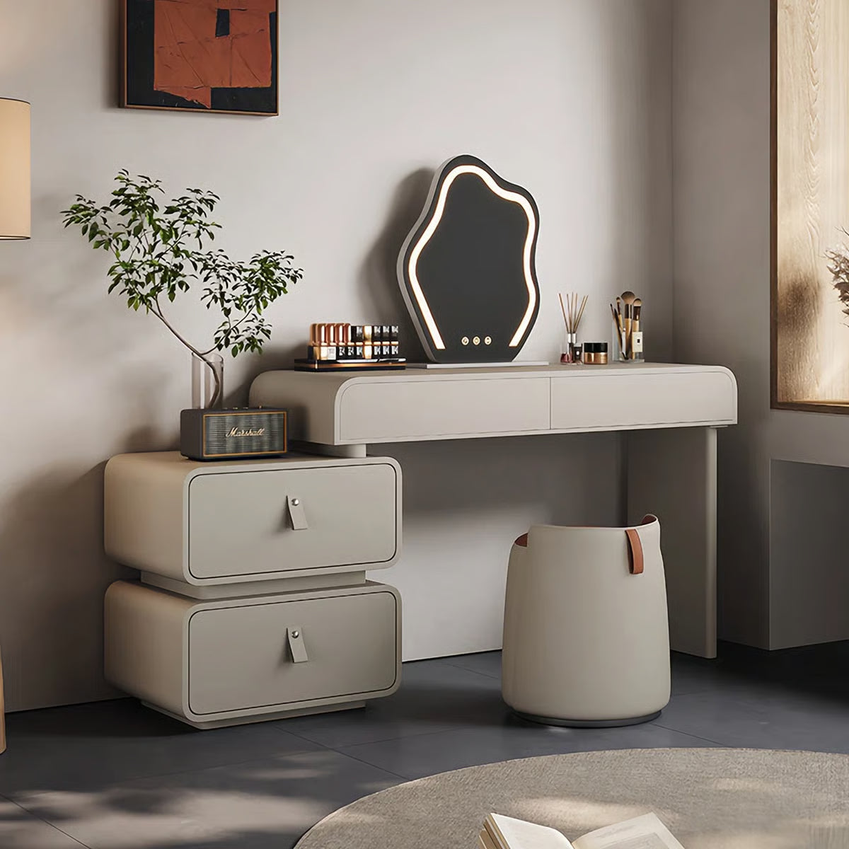 Brightdell Dressing Table without Mirror – Modern Makeup Organizer-OUCH CART |Dressing table