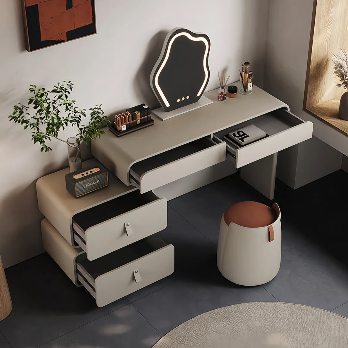 Brightdell Dressing Table without Mirror – Modern Makeup Organizer