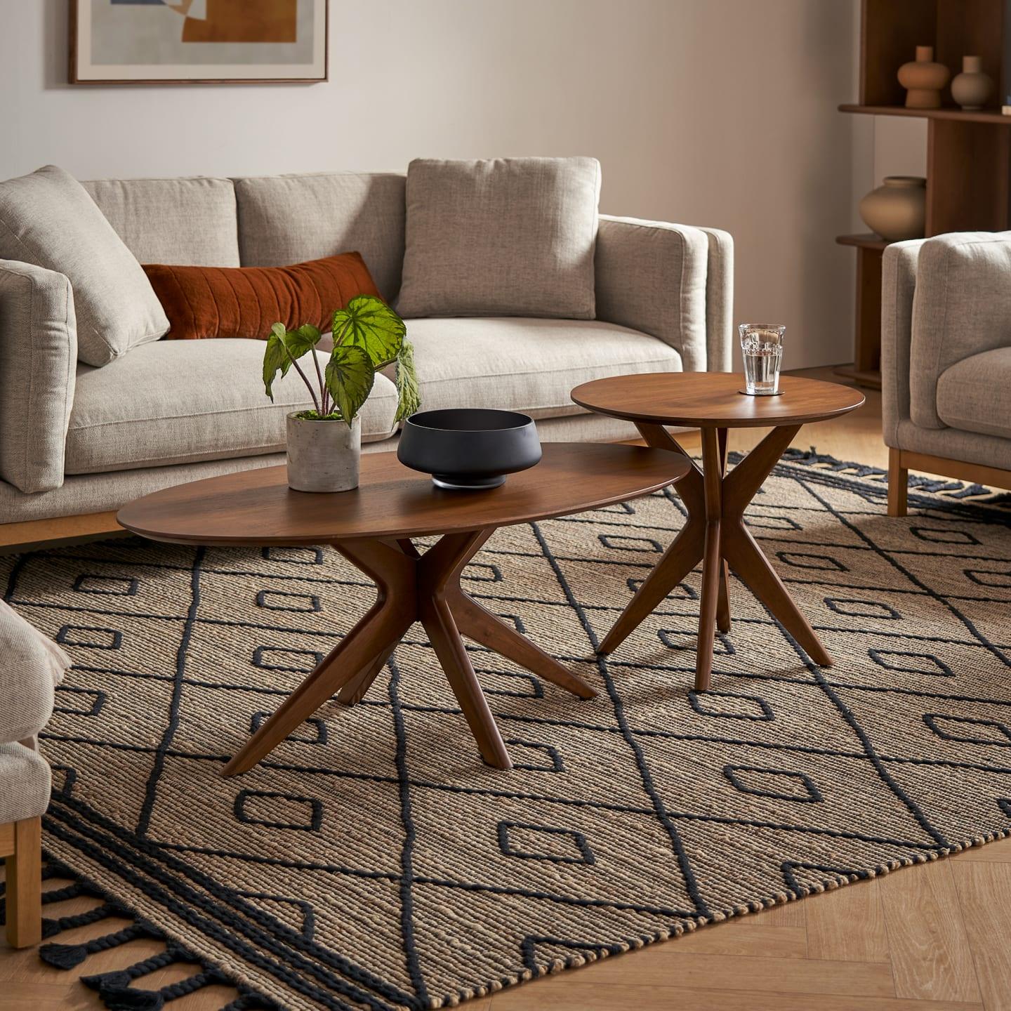Bristol Coffee Table Set, Walnut - Ouch Cart