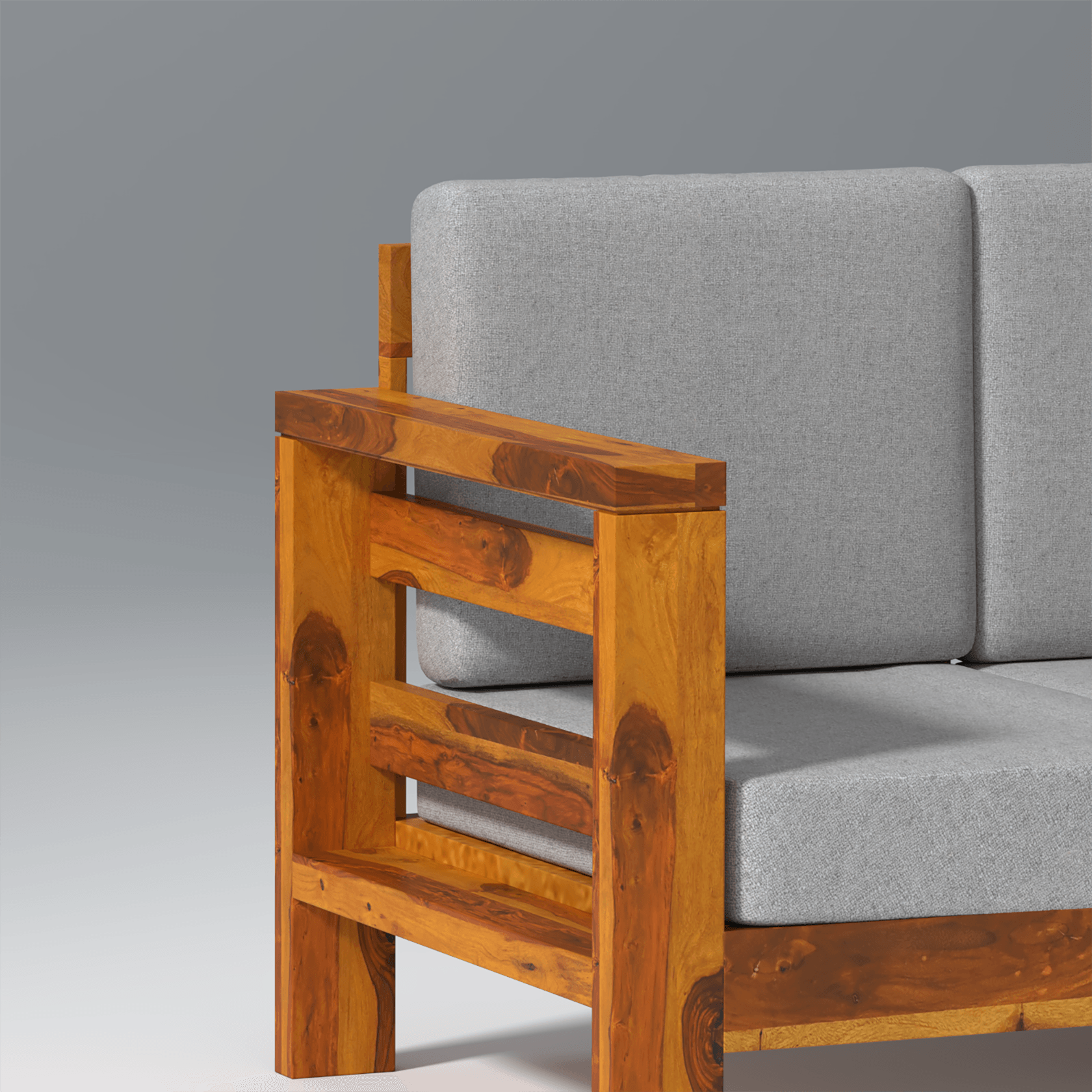 Eirini Elegance Sheesham Wood sofa In Light Honey Color - Ouch Cart