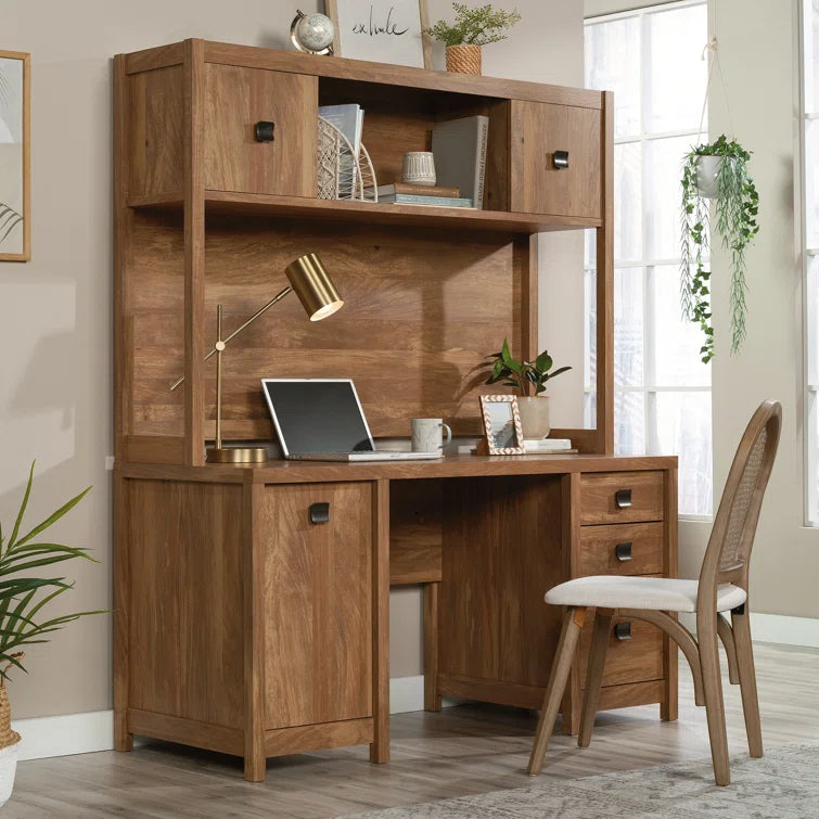 Bridge Comp Desk Hutch Ste, Sindoori Mango Finish Ouch Cart